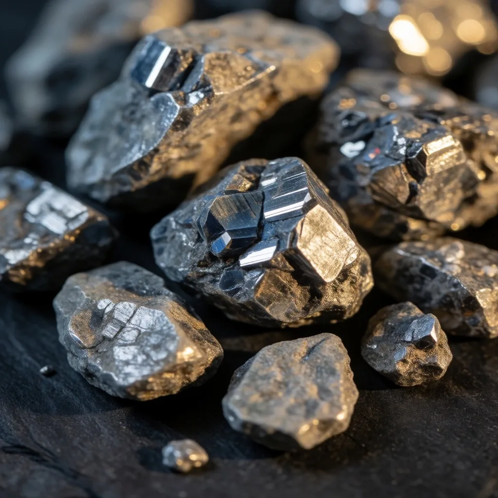 Hrom mineral na tamnoj površini